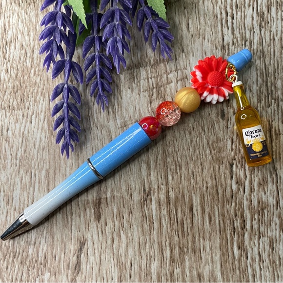 Hand Crafted Other - Handcrafted Pens Corona Flower Beaded Unique Artisan Gifts Office Accessories